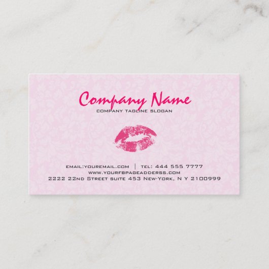 ピンクダムズメイクアップアーティストデザイン 名刺 (裏面)