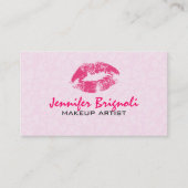 ピンクダムズメイクアップアーティストデザイン 名刺 (正面)