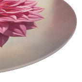 ピンクダリアの花の植物画 カッティングボード (角)