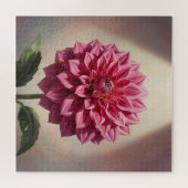 ピンクダリアの花の植物画 ジグソーパズル (横)