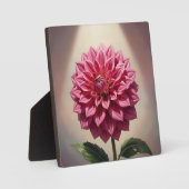 ピンクダリアの花の植物画 フォトプラーク (正面)