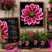ピンクダリアの花の美術プリント フォトプリント