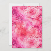 ピンクダリアウォーターカラーエレガントな結婚式 招待状 (裏面)