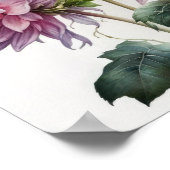 ピンクダリアスフラワーアートプリントポスター ポスター (角)