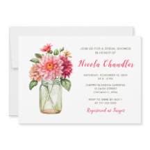 ピンクダリアスメイスンジャーブライダルシャワー