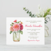 ピンクダリアスメイスンジャーブライダルシャワー 招待状 (スタンド正面)