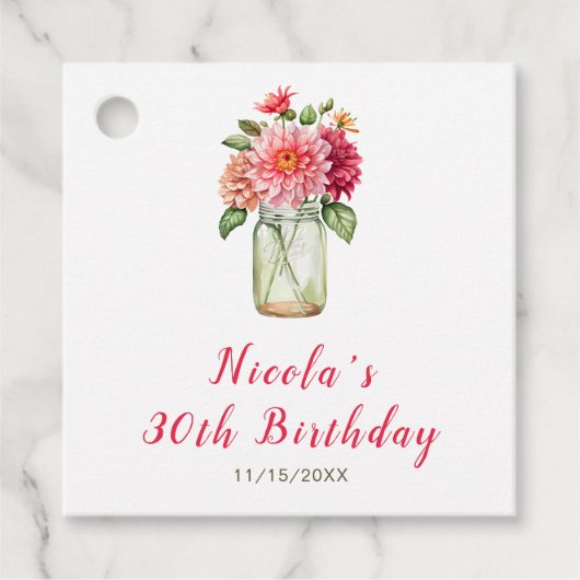 ピンクダリアスメイスンジャールバースデーパーティー フェイバータグ (正面)