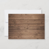 ピンクダリアフラワーウッド素朴ウェディングRSVPカード 出欠カード (裏面)