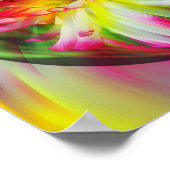 ピンクダリアフラワーエナジー抽象芸術アート ポスター (角)