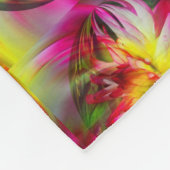 ピンクダリアフラワーエナジー抽象芸術 フリースブランケット (角)