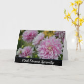 ピンクダリアフラワーズアットRHSガーデンウィズリー悔やみや弔慰 カード (黄色い花)