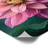 ピンクダリアフラワーズアートプリントポスター ポスター (角)