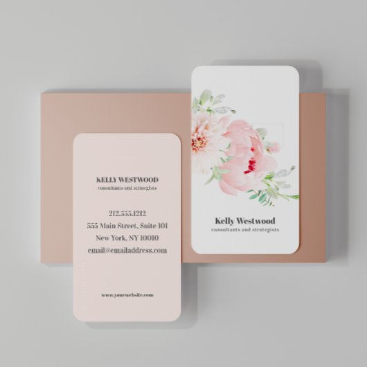 ピンクダリアフラワーズ美しいコンサルタントストラテジスト 名刺
