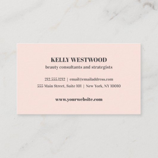 ピンクダリアフラワーズ美しいコンサルタントストラテジスト 名刺 (裏面)