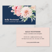 ピンクダリアフラワーズ美しいコンサルタントストラテジスト 名刺 (正面/裏面)