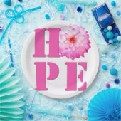 ピンクダリアフラワーフォトホープ紙プレート ペーパープレート (パーティー)