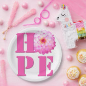 ピンクダリアフラワーフォトホープ紙プレート ペーパープレート (パーティー)