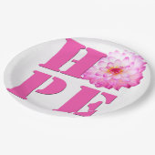 ピンクダリアフラワーフォトホープ紙プレート ペーパープレート (アングル)
