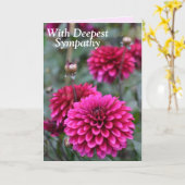 ピンクダリアフローラ写真と最も悔やみや弔慰 カード (黄色い花)