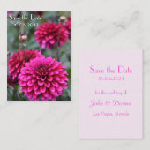 ピンクダリアフローラ写真保存日 ノートカード (正面/裏面)