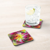 ピンクダリア抽象芸術フローラアートコースターセット コースター (右側)