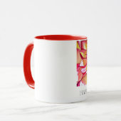 ピンクダリア花アートハッピーマザーズデイマグ マグカップ (正面左)