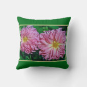 ピンクダリア（2つの大きなダリア） クッション (裏面)