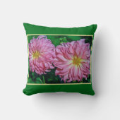 ピンクダリア（2つの大きなダリア） クッション (正面)
