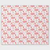 ピンクダンスツツ&バレエスリッパ誕生日 ラッピングペーパー (フラット)