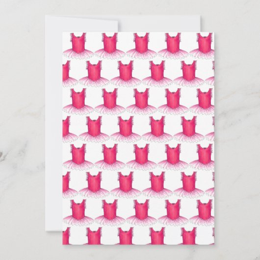 ピンクダンスバレリーナツチュバレエ誕生日パーティー 招待状 (裏面)