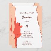 ピンクダンス14thバースデーパーティーへの招待 招待状 (正面/裏面)