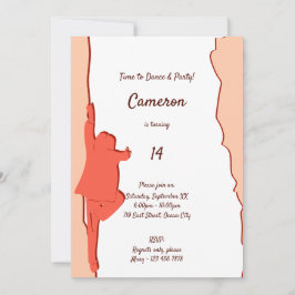 ピンクダンス 14歳誕生日パーティー招待状 招待状
