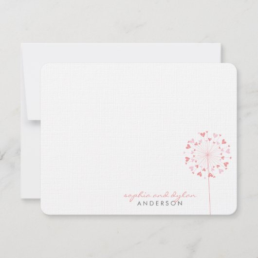 ピンクダンデオンラヴハートズ結婚サンキューカード サンキューカード (正面)