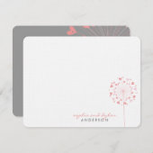 ピンクダンデオンラヴハートズ結婚サンキューカード サンキューカード (正面/裏面)