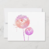 ピンクダンデリオンクロック葬儀サンキューカード 招待状 (裏面)