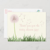 ピンクダンデリオンサンキューポストカード ポストカード (正面/裏面)