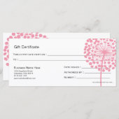 ピンクダンデリオンフラワーギフト券デザイン4 (正面/裏面)