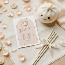 ピンクダンピングベビーガールシャワーサンキューカード