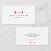 ピンクダンベルフィットネスインストラクターパーソナルトレーナー 名刺 (正面/裏面)