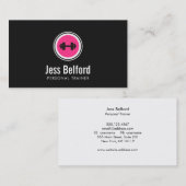 ピンクダンベルロゴ、パーソナルトレーナー、フィットネスジム 名刺 (正面/裏面)