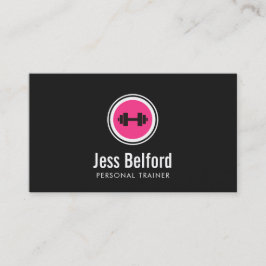 ピンクダンベルロゴ、パーソナルトレーナー、フィットネスジム 名刺