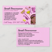 ピンクダークスキン清掃レディーハウスクリーニング 名刺 (正面/裏面)