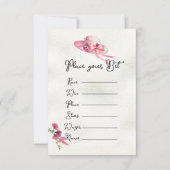ピンクダービーハットブライダルシャワーベッティングカード 招待状 (正面)