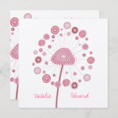 ピンクダ結婚ンデリオンカスタム招待状 招待状 (正面/裏面)