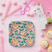 ピンクチはっきりしたノワセリーフローラ ペーパープレート (パーティー)