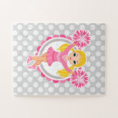 ピンクチアリーダブロンド – かわいい応援 ジグソーパズル (横)