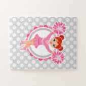 ピンクチアリーダーレッドヘッド – かわいい応援 ジグソーパズル (横)