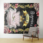 ピンクチェアバラ蝶の写真の背景 タペストリー (インサイチュ(横))