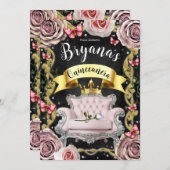 ピンクチェアバラ蝶15th 15キンチェニェラ 招待状 (正面/裏面)