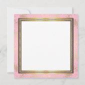 ピンクチェアレース真珠ピンクの金ゴールド赤ちゃんシャワー 招待状 (裏面)